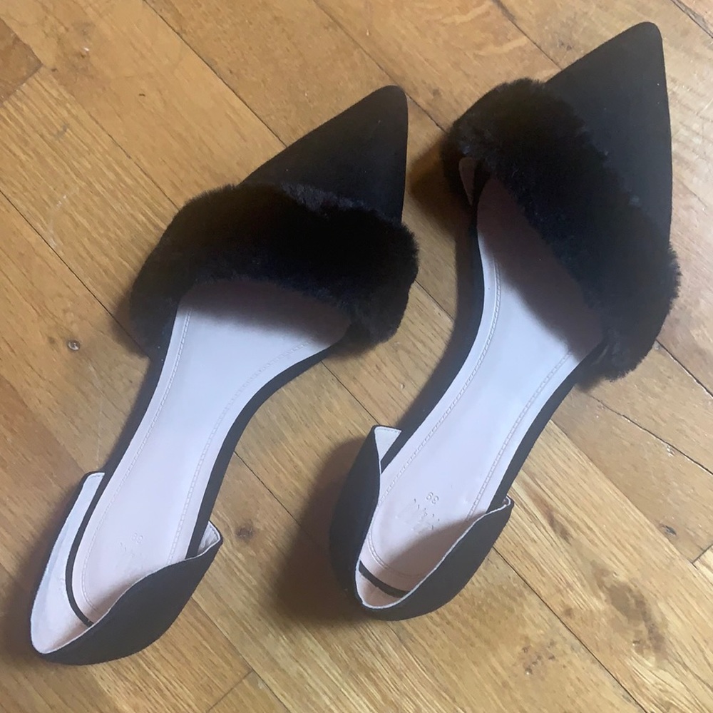 H&M Black Fur-lined Flats
